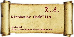 Kirnbauer Abélia névjegykártya